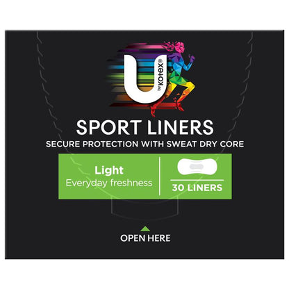 U by Kotex Sport Liners, 30-Liners, Sweat-Dry Core & Breathable