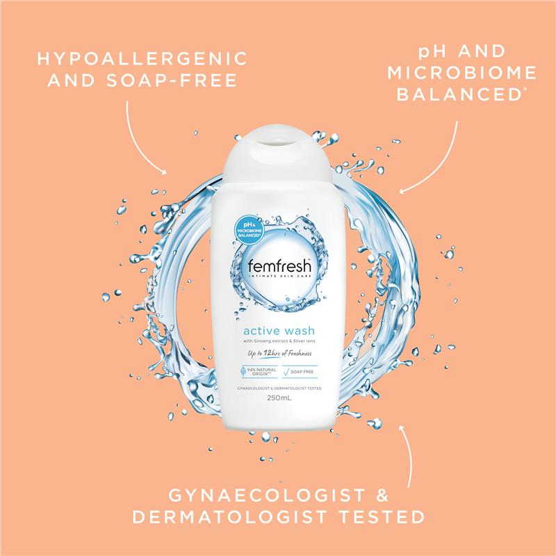 Femfresh Intimate Wash with Ginseng & Silver Ions, 250ml
