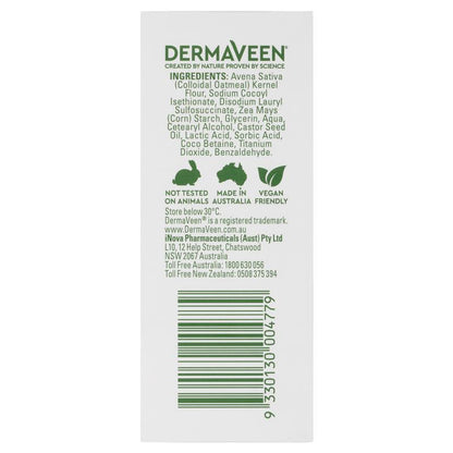 DermaVeen Colloidal Oatmeal Soap-Free Bar 115g for Sensitive Skin