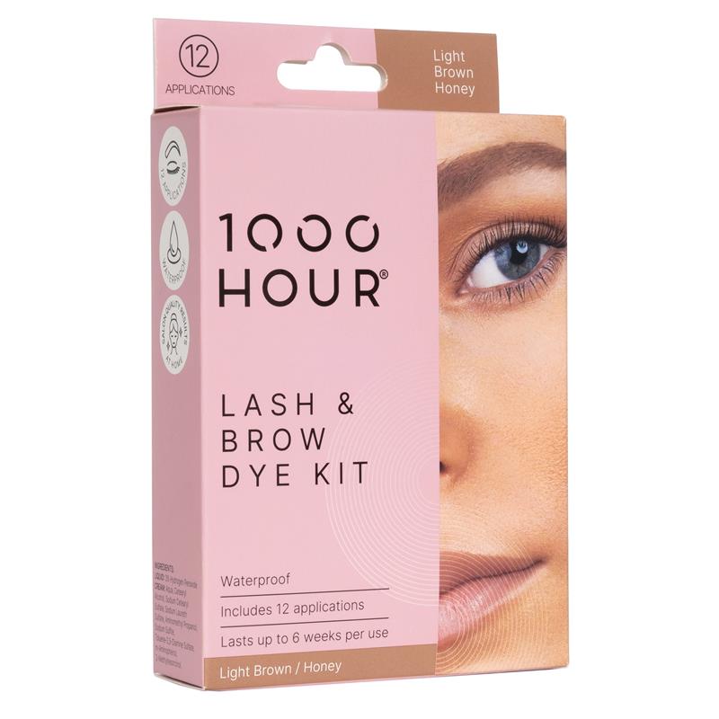 1000 Hour Eyelash and Brow Dye Kit - Light Brown/Honey