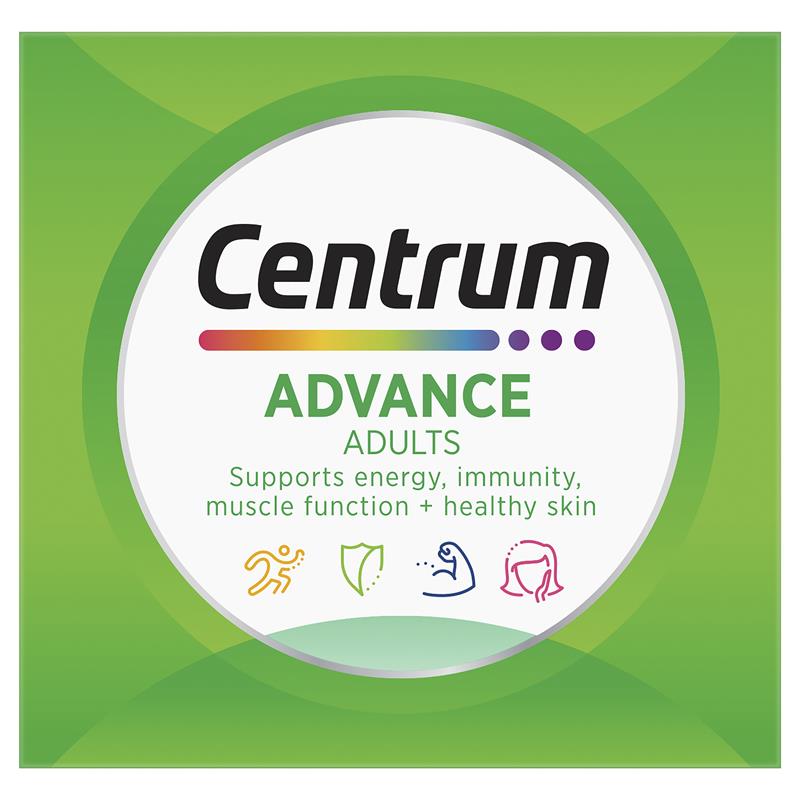 Centrum Advance Multivitamin, 100 Tablets - Supports Energy, Immunity, Skin & Muscle