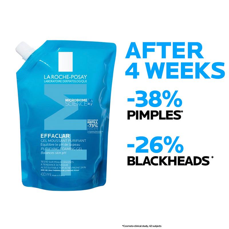 La Roche-Posay Effaclar Foaming Gel Moussant Eco Refill 400ml - Purifying Cleanser for Oily Skin