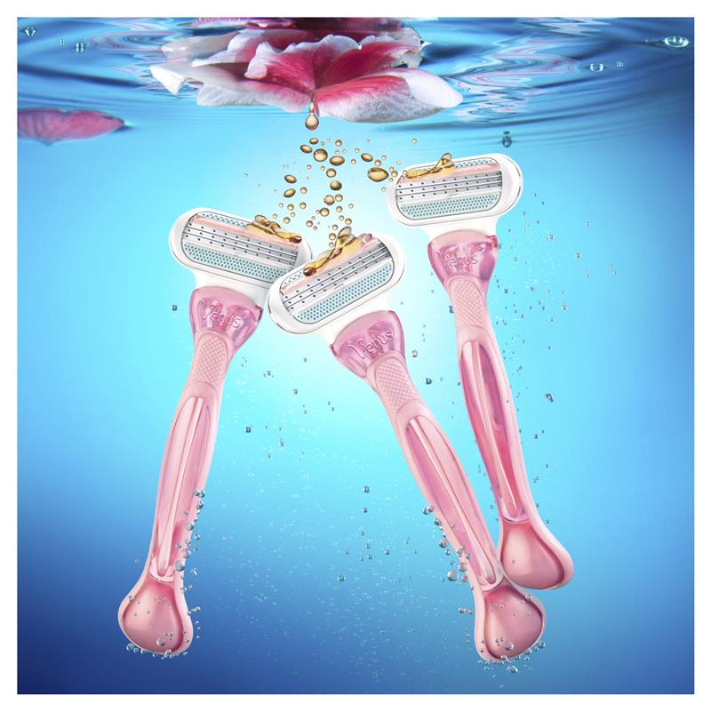 Gillette Venus Sensitive Disposable Razors 3-Pack – 3 Blades, Lubrastrip