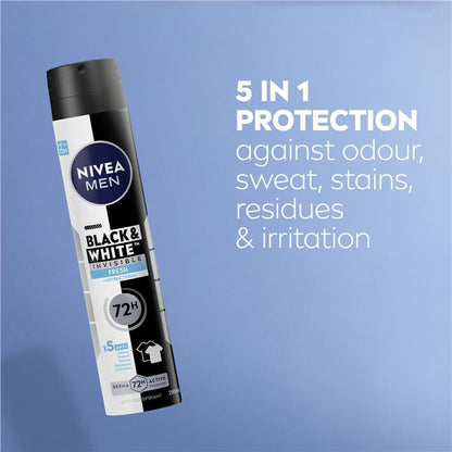 NIVEA Men Black & White 72H Protection Aerosol Deodorant 250ml