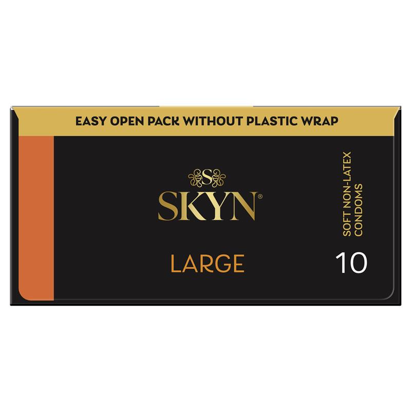 SKYN Large Non-Latex Condoms 10 Pack – Ultra Smooth Polyisoprene