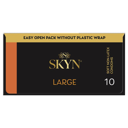 SKYN Large Non-Latex Condoms 10 Pack – Ultra Smooth Polyisoprene