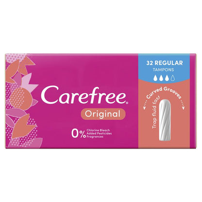 Carefree Original Regular Tampons - 32 Pack for Medium Flow