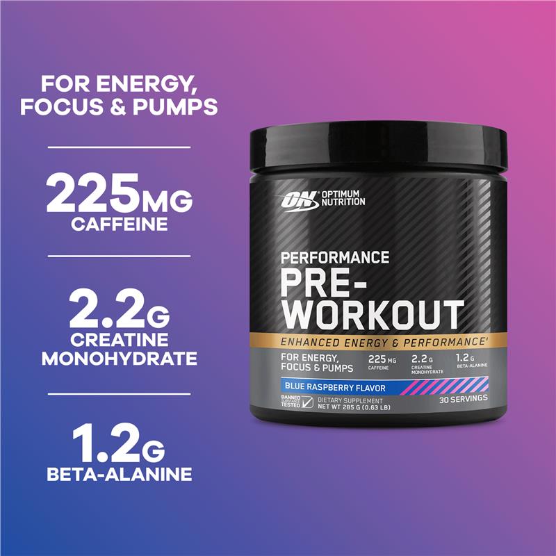 Optimum Nutrition Performance Preworkout Blue Raspberry - 285g