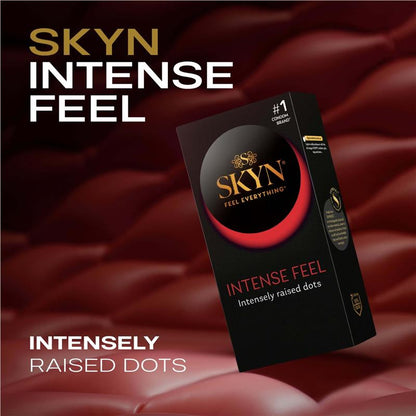 SKYN Intense Feel Non-Latex Condoms 10 Pack – Textured for Maximum Pleasure