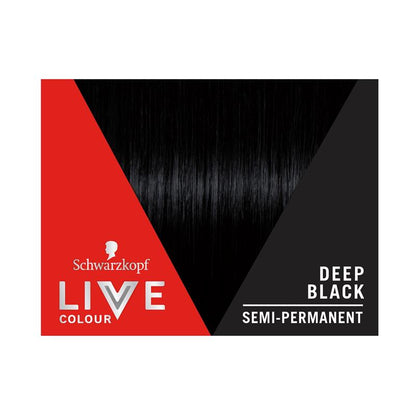 Schwarzkopf LIVE Colour Deep Black - Semi-Permanent Hair Color, 75ml