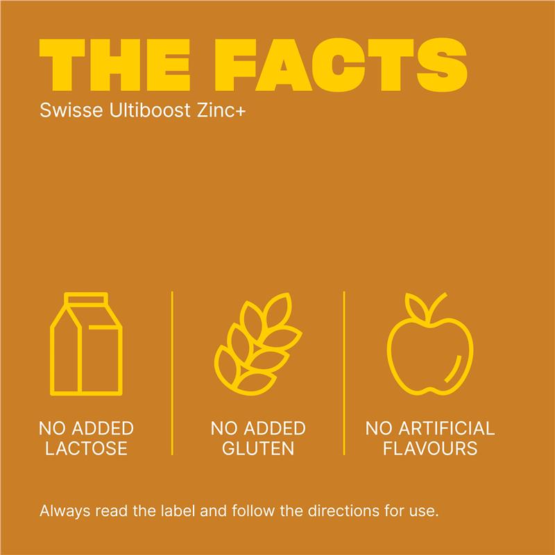 Swisse Ultiboost Zinc+ with Vitamins A B6 Magnesium - 60 Tablets