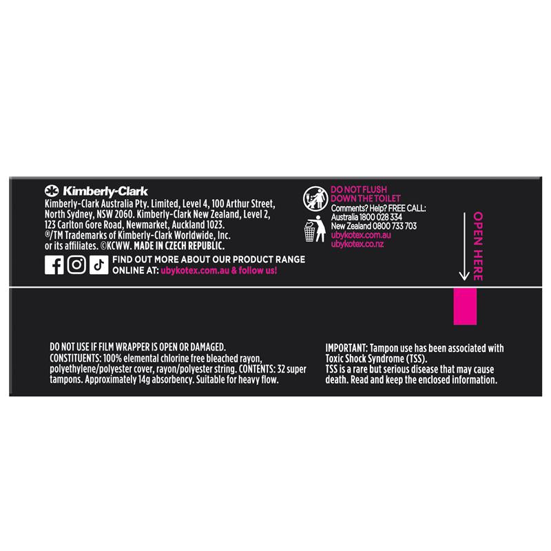 U by Kotex Super Slim Tampons 32-Tempons for Heavy Flow Protection