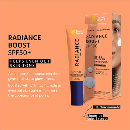 Cancer Council SPF50+ Radiance Boost Moisturiser 50ml