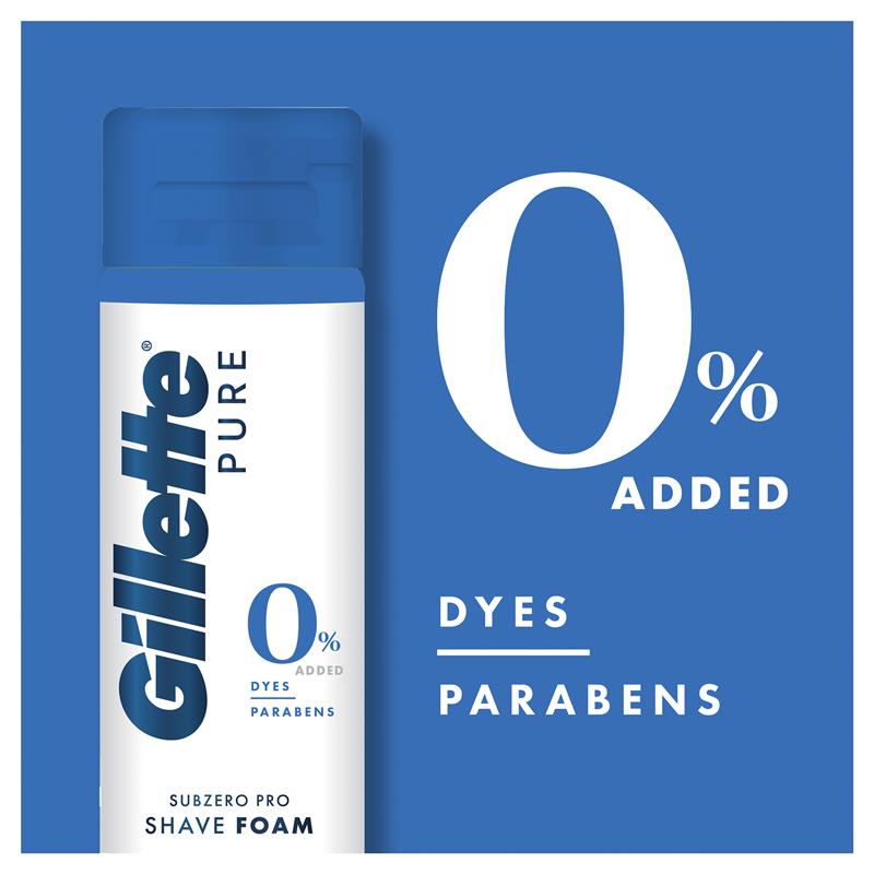 Gillette PURE SubZero Icy Cool Shaving Foam for Men, 245g