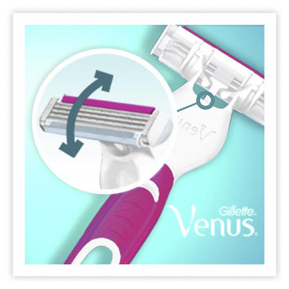 Gillette Venus Simply3 Women's 8-Pack Disposable Razors, 3-Blade & Moisture Strip