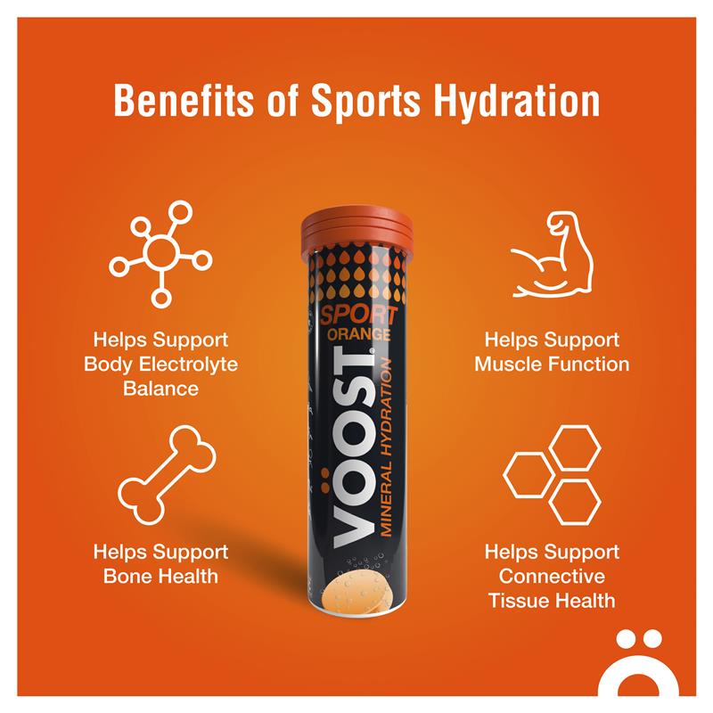Voost Sport Orange Effervescent 10 Tablets - Hydration Support Supplement
