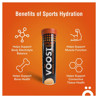 Voost Sport Orange Effervescent 10 Tablets - Hydration Support Supplement