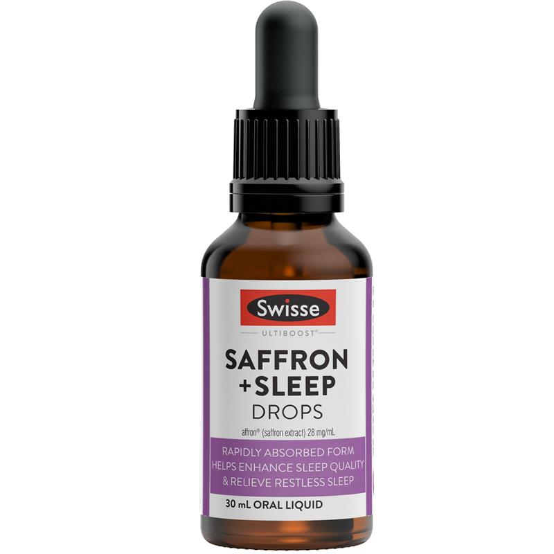 Swisse Ultiboost Saffron Sleep Drops 30ml with Hops & Passionflower