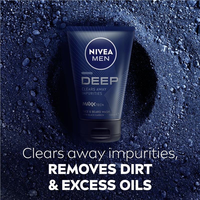 NIVEA for Men Deep Face Wash 100ml - Ultimate Cleanse for Men's Skin - Auzzi Store