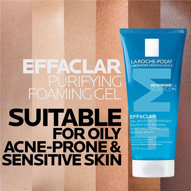 La Roche-Posay Effaclar Purifying Foaming Gel Anti-Acne Cleanser 200ml - Microbiome Science-Auzzi Store