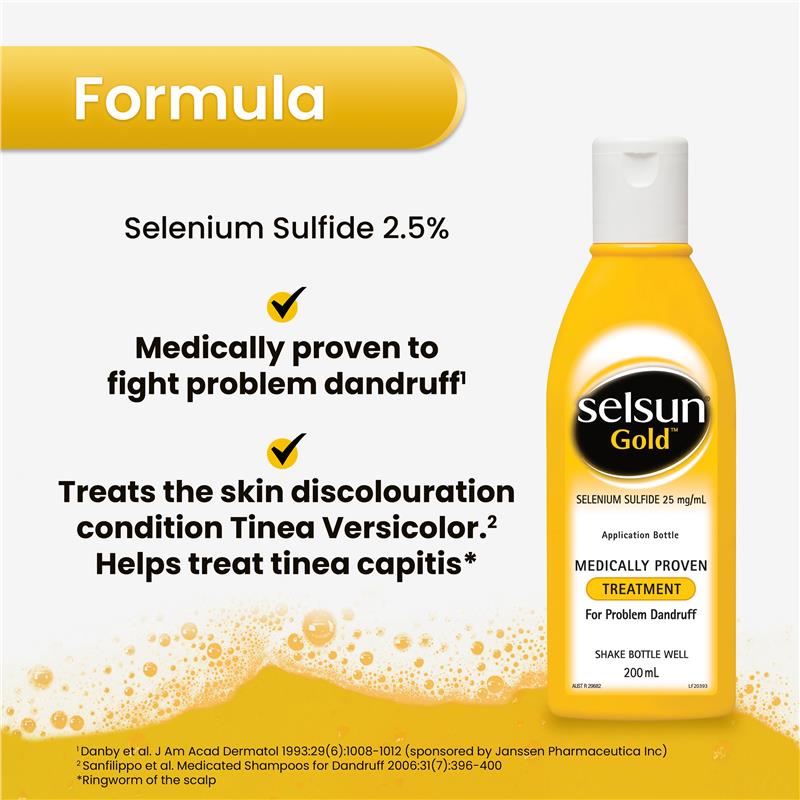 Selsun Gold Anti Dandruff Shampoo Treatment 200mL - Medically Proven Formula-Auzzi Store