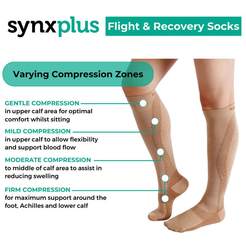 Synxplus Flight & Recovery Socks - Beige (Small)