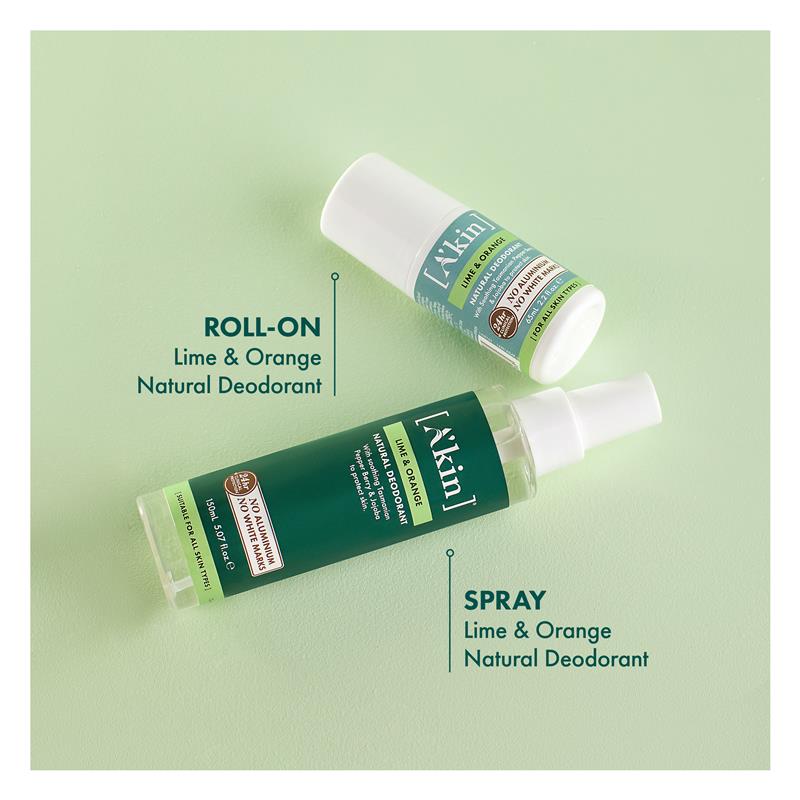 Akin Lime & Orange Natural Deodorant Spray 150ml