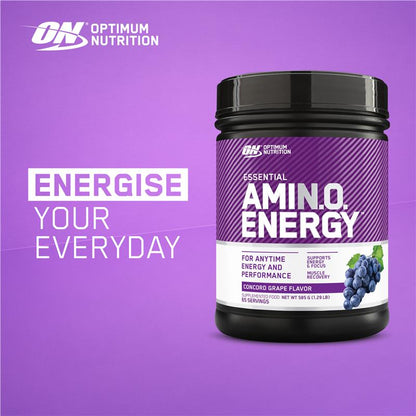 Optimum Nutrition Amino Energy Concord Grape 65 Serve 585g - Boost Energy & Muscle Recovery - Auzzi Store