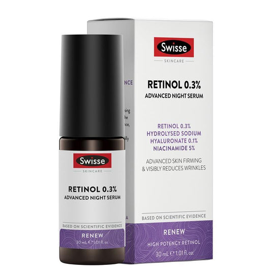 Swisse Skincare Retinol 0.3% Advanced Night Serum 30ml - Anti-Aging Powerhouse