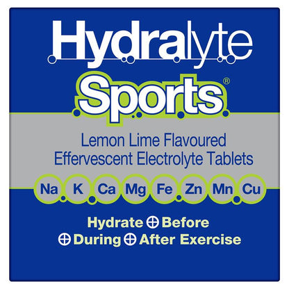 Hydralyte Sports Lemon Lime Effervescent Electrolyte Tablets - 20 Count - Auzzi Store