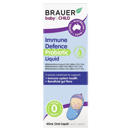 Brauer Immune Defence Probiotic Liquid For Infants 45ml - Supports Gut Health