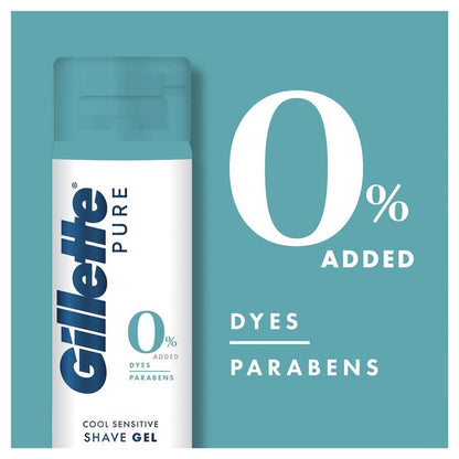Gillette Pure Cool Sensitive Shave Gel for Men with Aloe, 170g