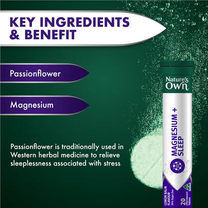 Nature's Own Magnesium + Passionflower Sleep Effervescent Tablets - 20