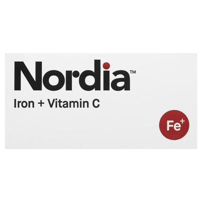Nordia Iron + Vitamin C Powder - 28 Sachets, Sugar-Free, Supports Blood Health