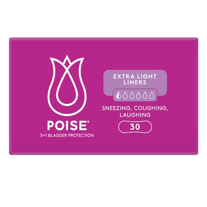 Poise Extra Light 3-in-1 Bladder Leak Liners - 30 Pads
