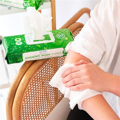 Ocean Healthcare Adult Body Wipes, pH Balanced, Alcohol-Free, 50 Pack