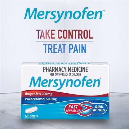 Mersynofen Pain Relief Tablets with Paracetamol + Ibuprofen - 12 Pack-Auzzi Store