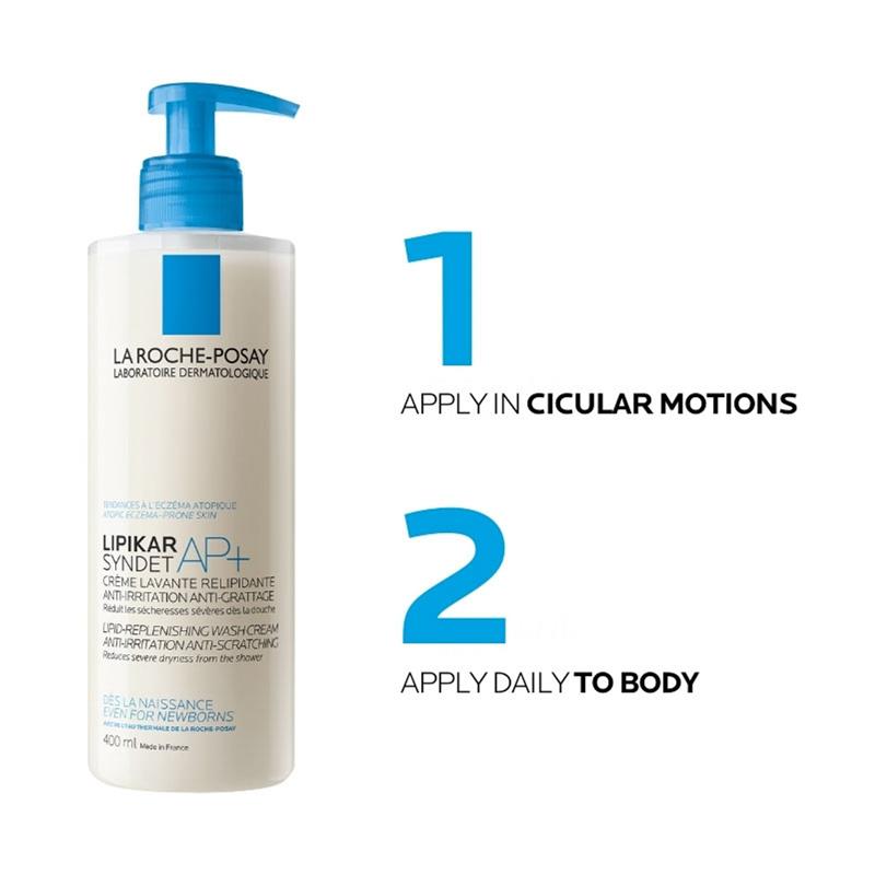 La Roche-Posay Lipikar Syndet AP+ Cream Wash 400ml - Gentle Cleanser for Sensitive Skin-Auzzi Store