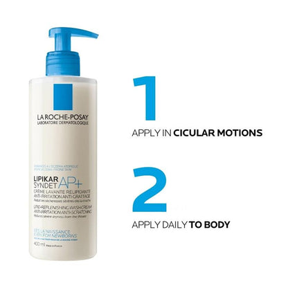 La Roche-Posay Lipikar Syndet AP+ Cream Wash 400ml - Gentle Cleanser for Sensitive Skin-Auzzi Store