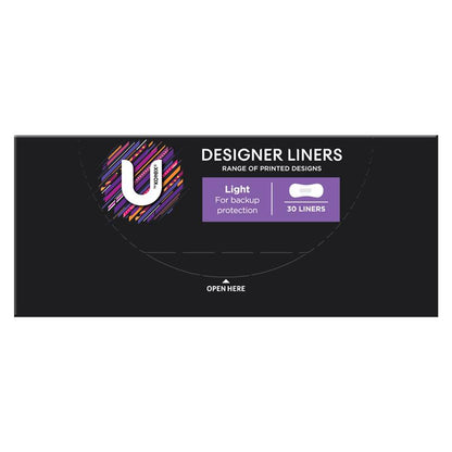 U by Kotex Designer Protect Liners – 30 Liners, Breathable & Absorbent