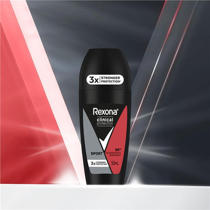 Rexona Men Clinical Sport Roll-On Antiperspirant, 50ml, 96h Protection