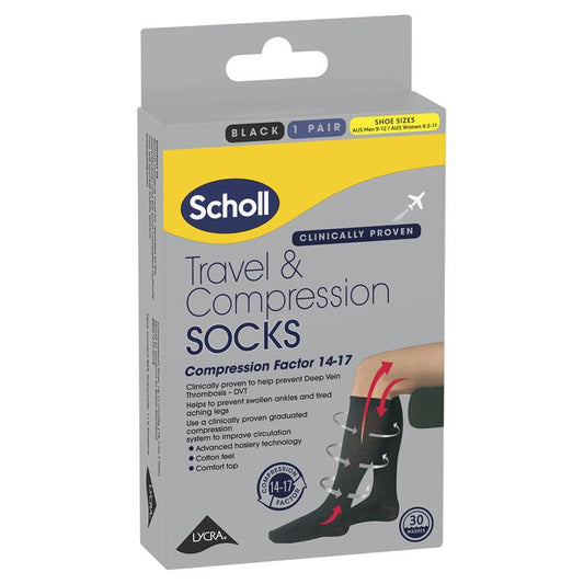 Scholl Travel & Compression Socks Unisex Size 9-12 - Comfort on the Go-Auzzi Store
