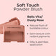 MCoBeauty Soft Touch Powder Blush Bella Vita Dusty Rose – view 6
