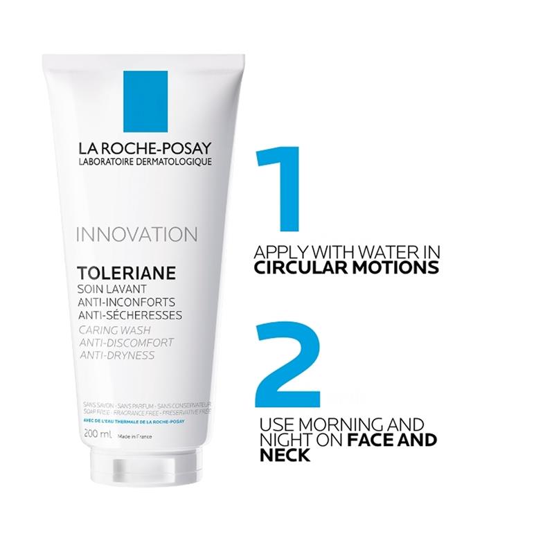 La Roche-Posay Toleriane Caring Wash Cleanser 200ml - Gentle Care for Sensitive Skin - Auzzi Store