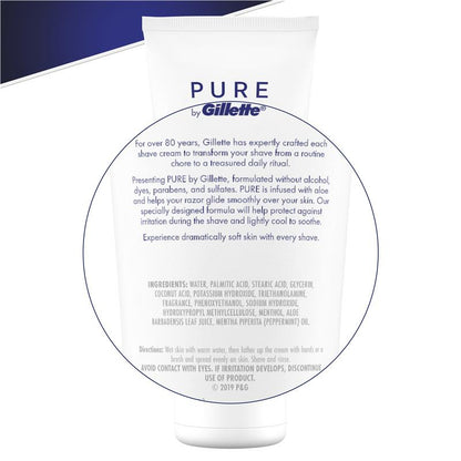 Gillette Pure Shave Cream for Men, 170g – Aloe Infused, Sensitive Skin
