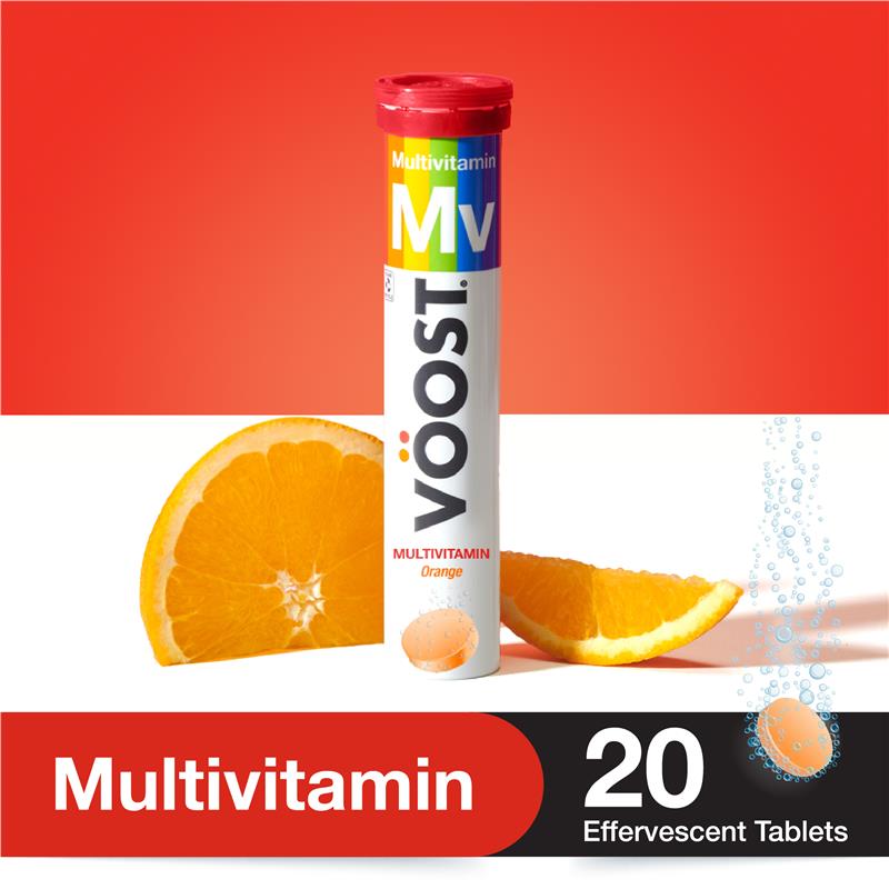Voost Orange Multivitamin Effervescent Tablets for Adults, 20 Pack