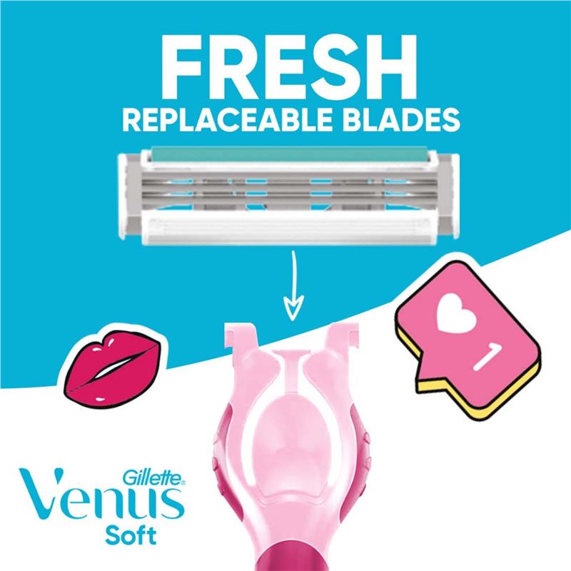 Gillette Simply Venus Hybrid Razor 4 Pack - Closer Shave with Less Nicks-Auzzi Store