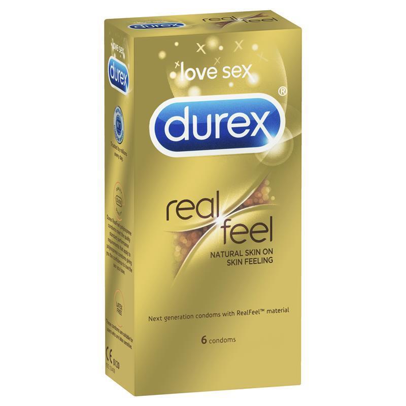 Durex RealFeel Polyisoprene Condoms - 6 Pack, Non-Latex, Natural Feel