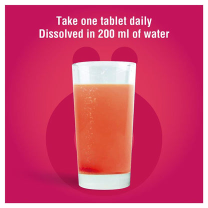 VÖOST Energy Raspberry Effervescent Vitamins with Guarana, 20 Tablets