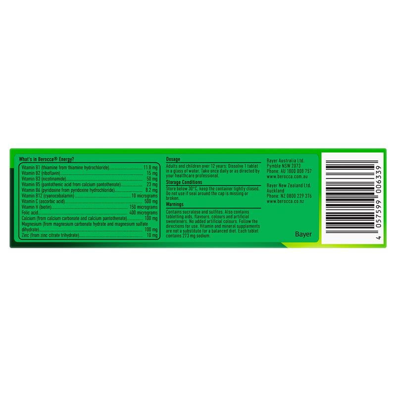 Berocca Energy Orange – 15 Effervescent Multivitamin Tablets